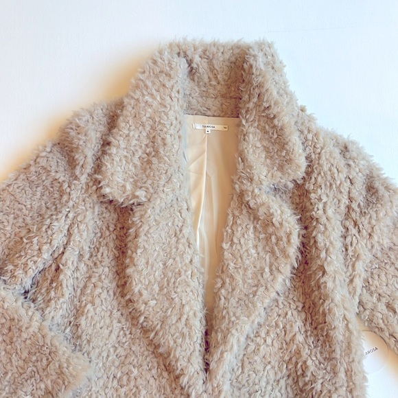Tularosa Teddy Open Cardigan Sweater Jacket- NWT- Tan Cream- Size Medium - Picture 2 of 9